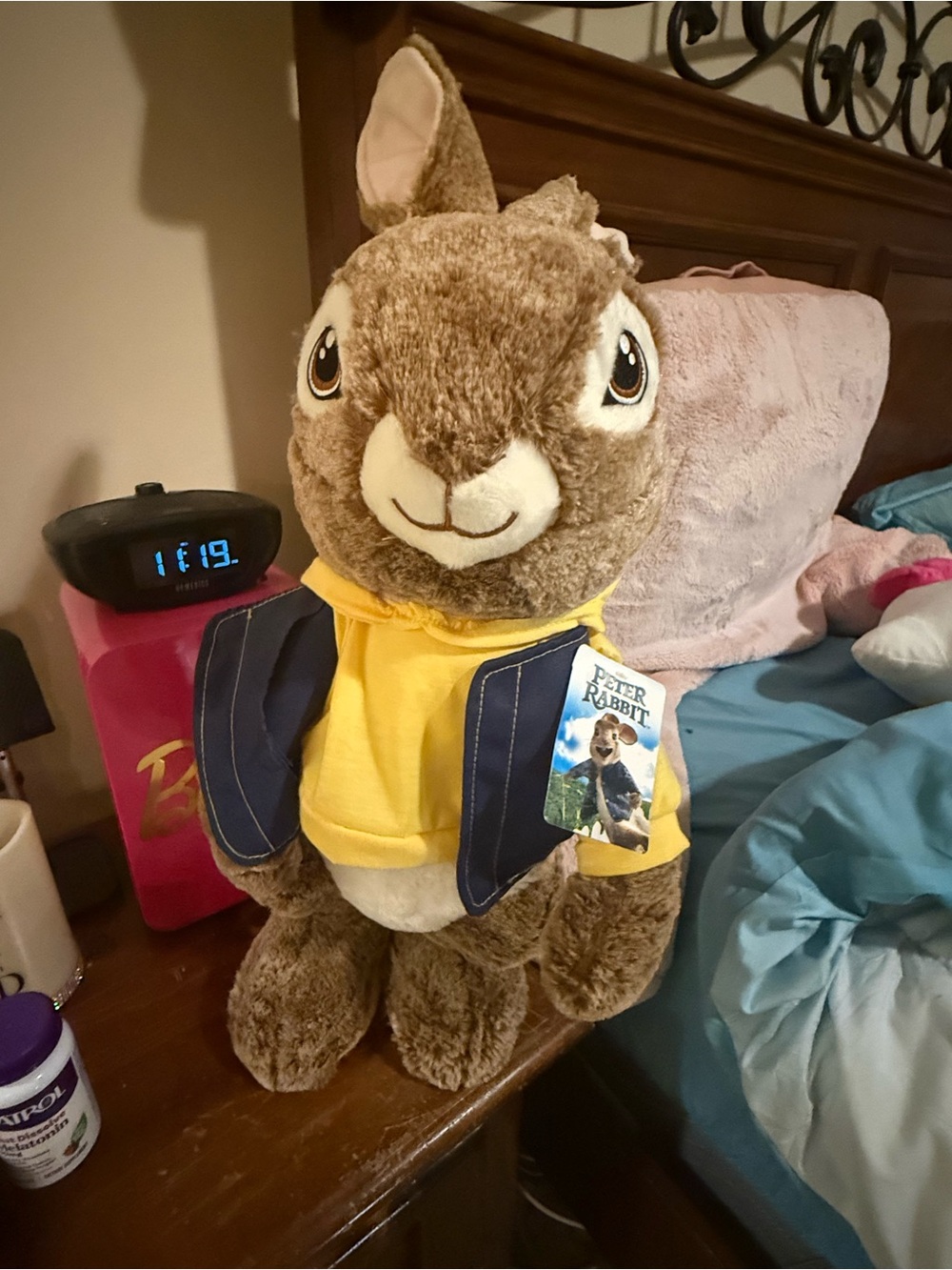Plush Peter Rabbit Bunny in Brown with Yellow Jacket - Plush-NWT!